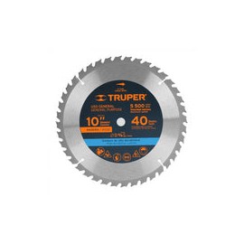 SIERRA CIRCULAR P/MADERA 10" 40 DIENTES CENTRO 5/8 TRUPER (18305) ST-1040