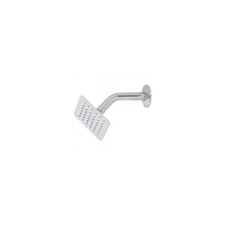 REGADERA CUADRADA 4 ACERO INOX CON BRAZO CROMO TUBIG (47734) R-413
